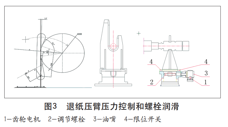 卫生纸复卷机退压臂压力控制和螺栓润滑